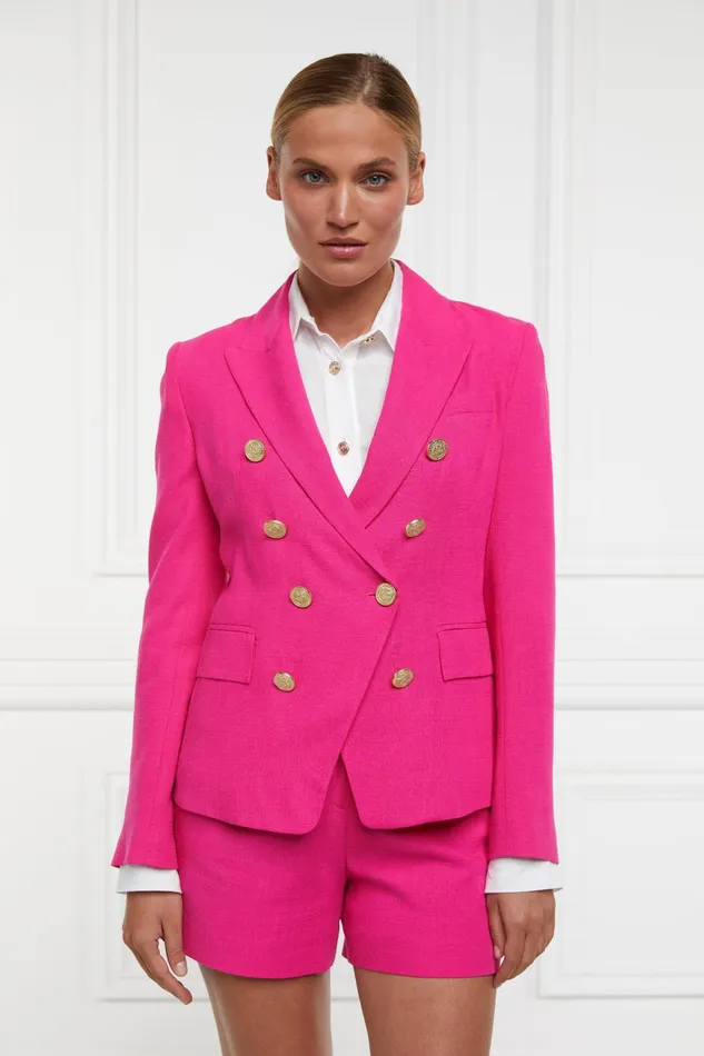 Holland Cooper Tailoring Women Knightsbridge Blazer Hot Pink Linen