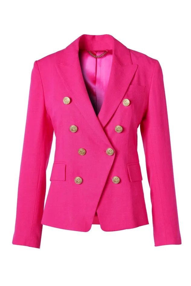 Holland Cooper Tailoring Women Knightsbridge Blazer Hot Pink Linen