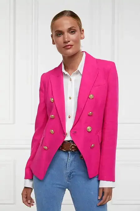 Holland Cooper Tailoring Women Knightsbridge Blazer Hot Pink Linen