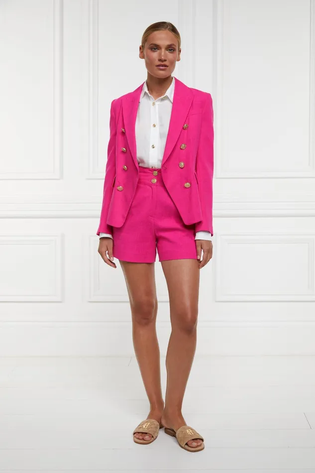Holland Cooper Tailoring Women Knightsbridge Blazer Hot Pink Linen