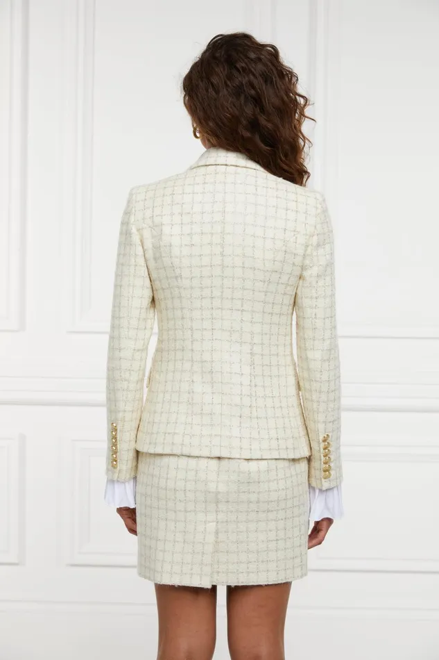 Holland Cooper Tailoring Women Knightsbridge Blazer Ivory Sparkle Tweed