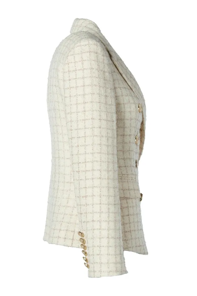 Holland Cooper Tailoring Women Knightsbridge Blazer Ivory Sparkle Tweed