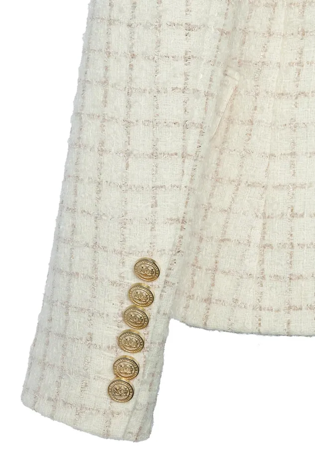 Holland Cooper Tailoring Women Knightsbridge Blazer Ivory Sparkle Tweed