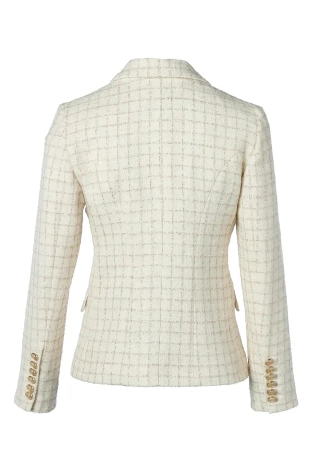 Holland Cooper Tailoring Women Knightsbridge Blazer Ivory Sparkle Tweed