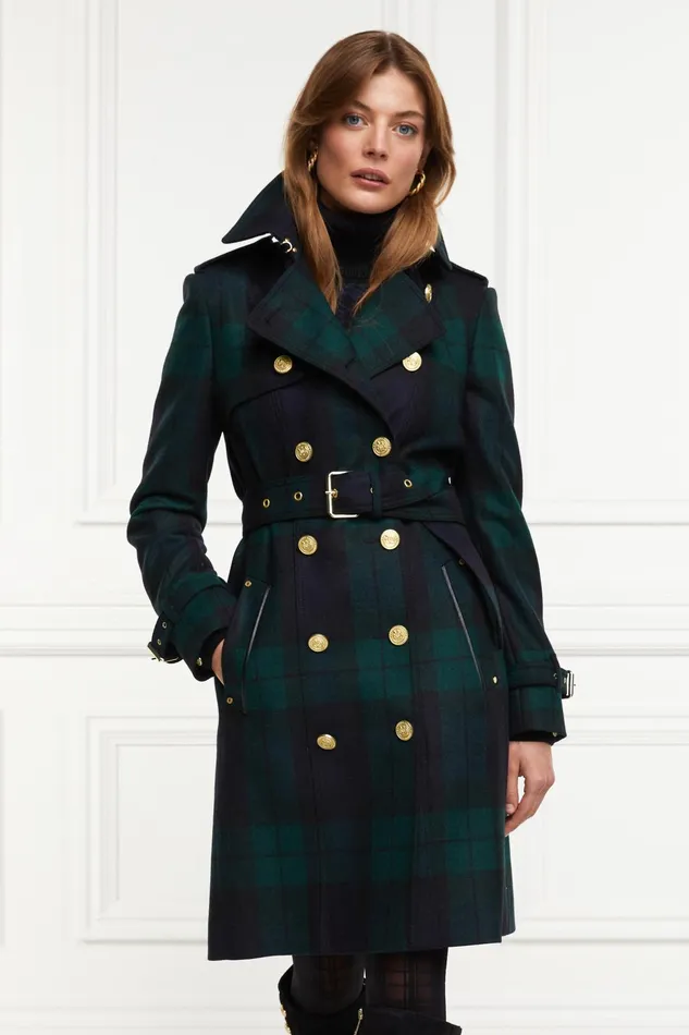 Holland Cooper Tailoring Women Marlborough Trench Coat Blackwatch