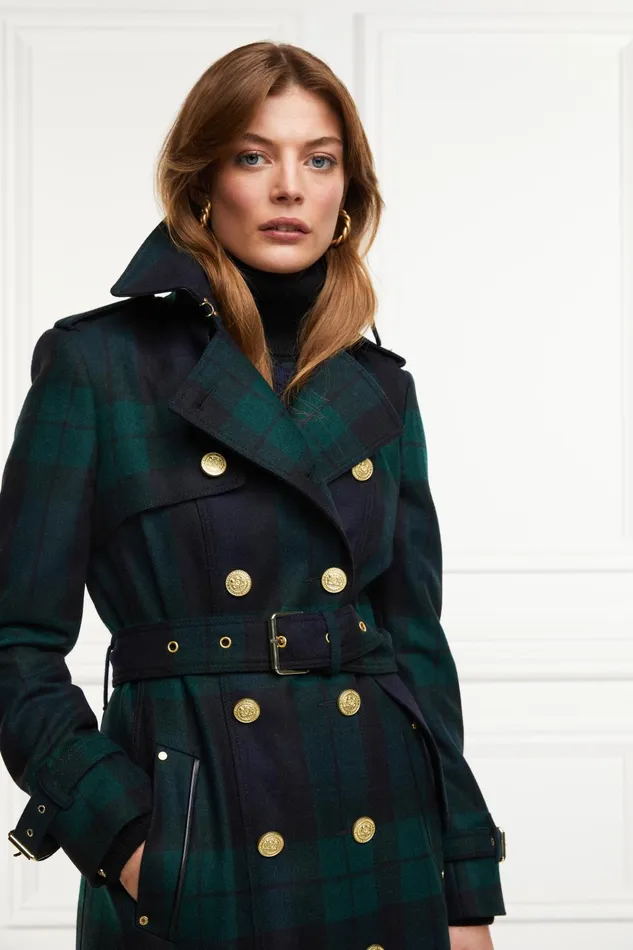 Holland Cooper Tailoring Women Marlborough Trench Coat Blackwatch