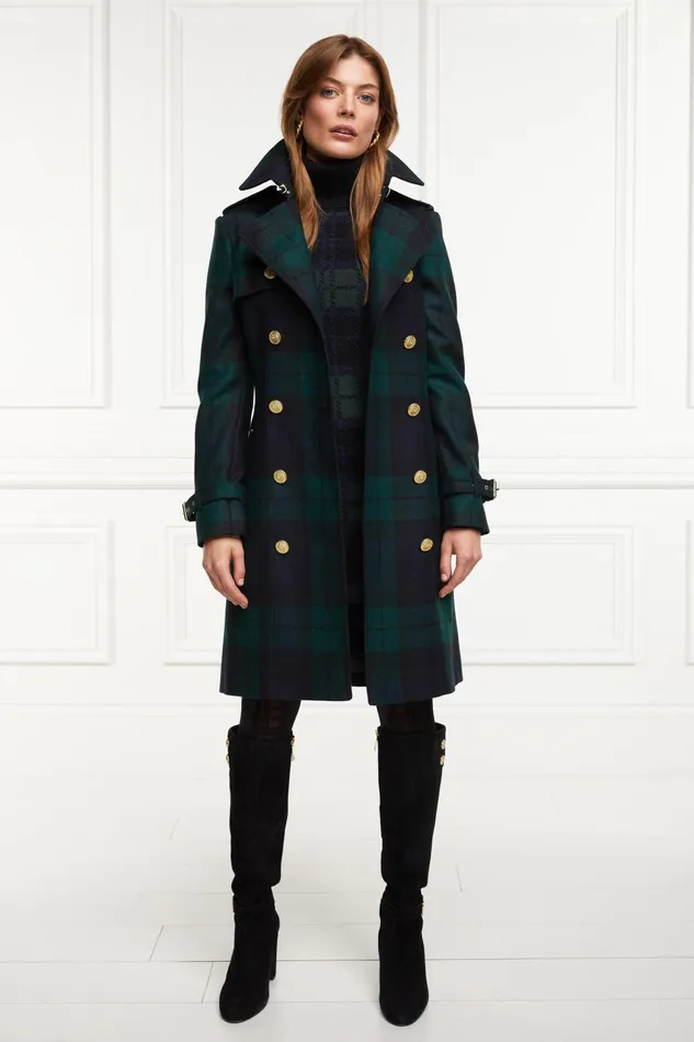Holland Cooper Tailoring Women Marlborough Trench Coat Blackwatch