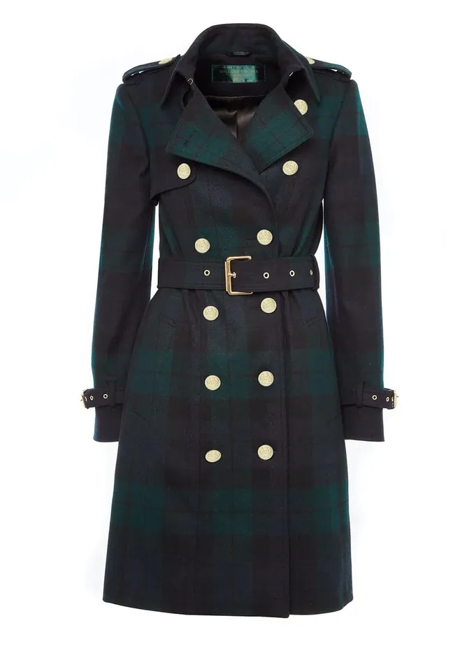 Holland Cooper Tailoring Women Marlborough Trench Coat Blackwatch