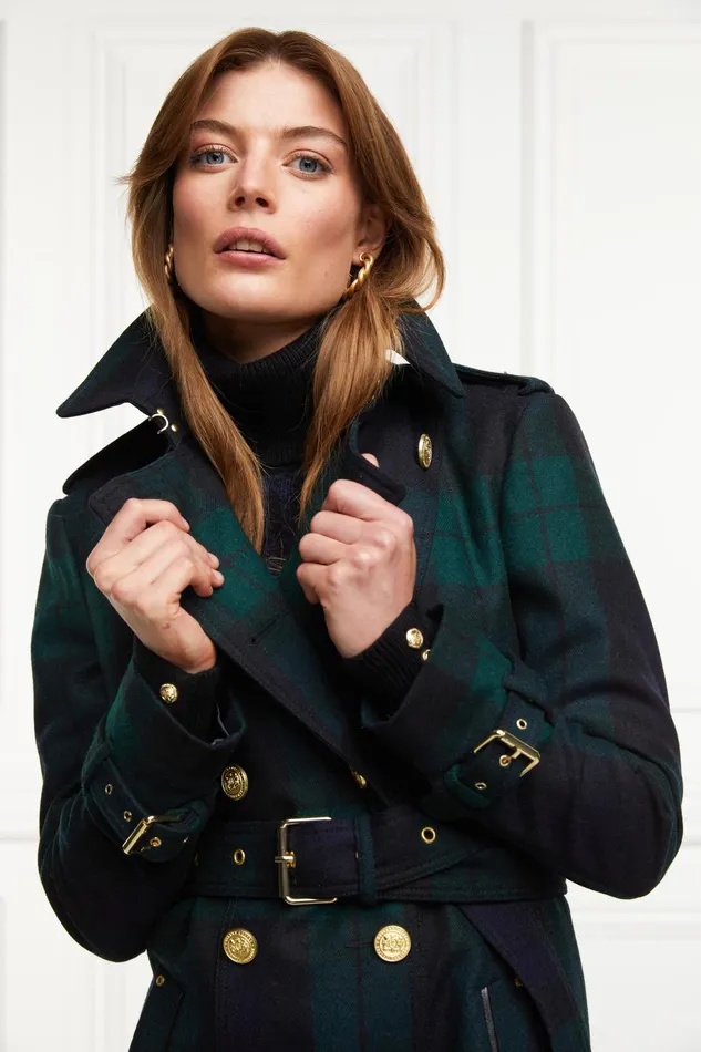 Holland Cooper Tailoring Women Marlborough Trench Coat Blackwatch