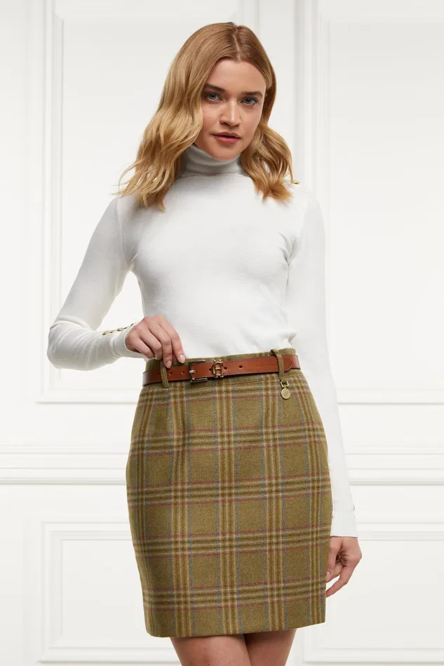 Holland Cooper Tailoring Women Regency Skirt Avebury Green Check