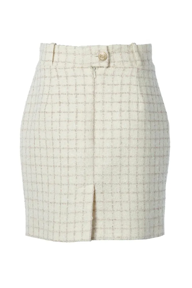 Holland Cooper Tailoring Women Regency Skirt Ivory Sparkle Tweed Holland Cooper Tailoring Women Regency Skirt Ivory Sparkle Tweed