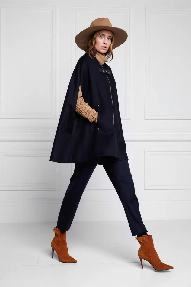 Holland Cooper Tailoring Women Slim Cape Soft Navy