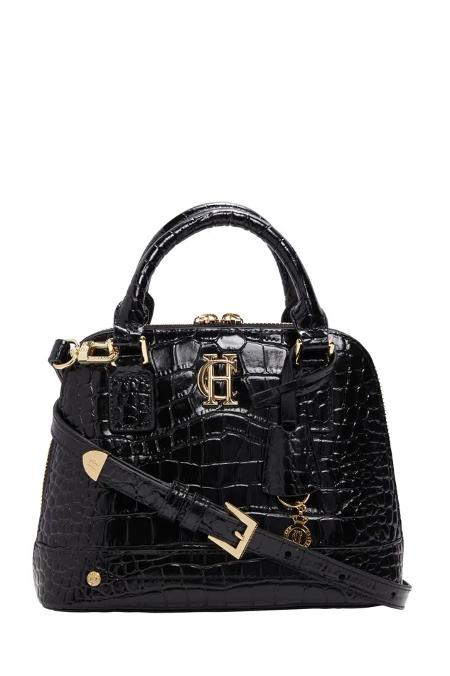 Holland Cooper Tote Bags Women Grovesnor Tote Bag Black Croc Holland Cooper Tote Bags Women Grovesnor Tote Bag Black Croc