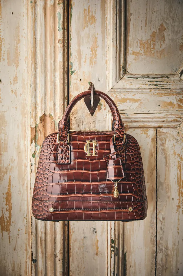 Holland Cooper Tote Bags Women Grovesnor Tote Bag Dark Tan Croc