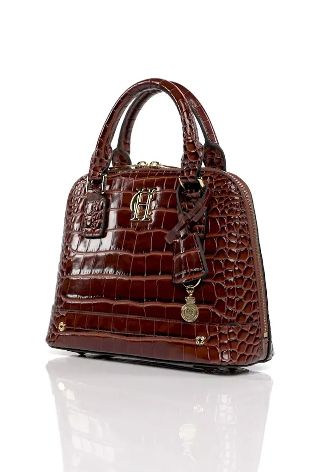 Holland Cooper Tote Bags Women Grovesnor Tote Bag Dark Tan Croc Holland Cooper Tote Bags Women Grovesnor Tote Bag Dark Tan Croc