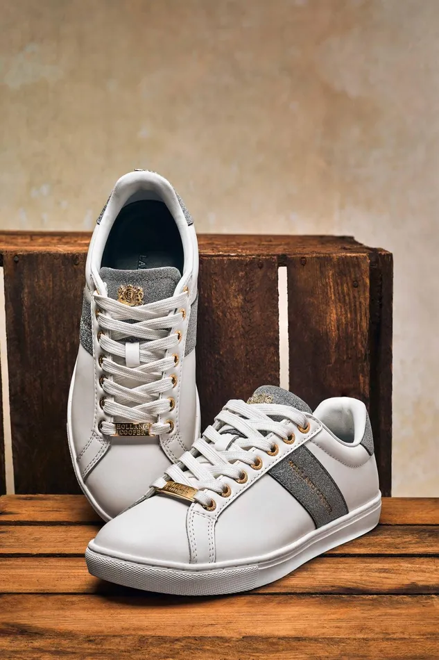 Holland Cooper Trainers Women Knightsbridge Court Trainer Silver Crystal