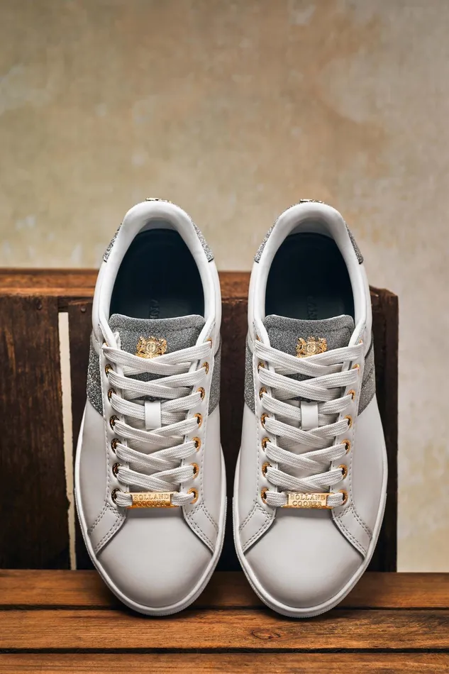 Holland Cooper Trainers Women Knightsbridge Court Trainer Silver Crystal Holland Cooper Trainers Women Knightsbridge Court Trainer Silver Crystal