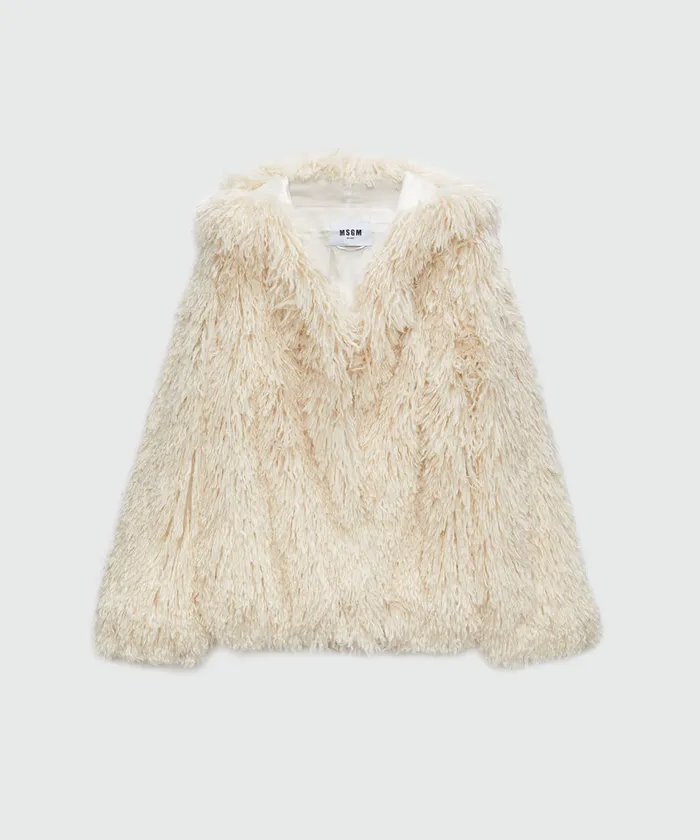 Hooded FauxFur Jacket Women MSGM Jackets And Coats