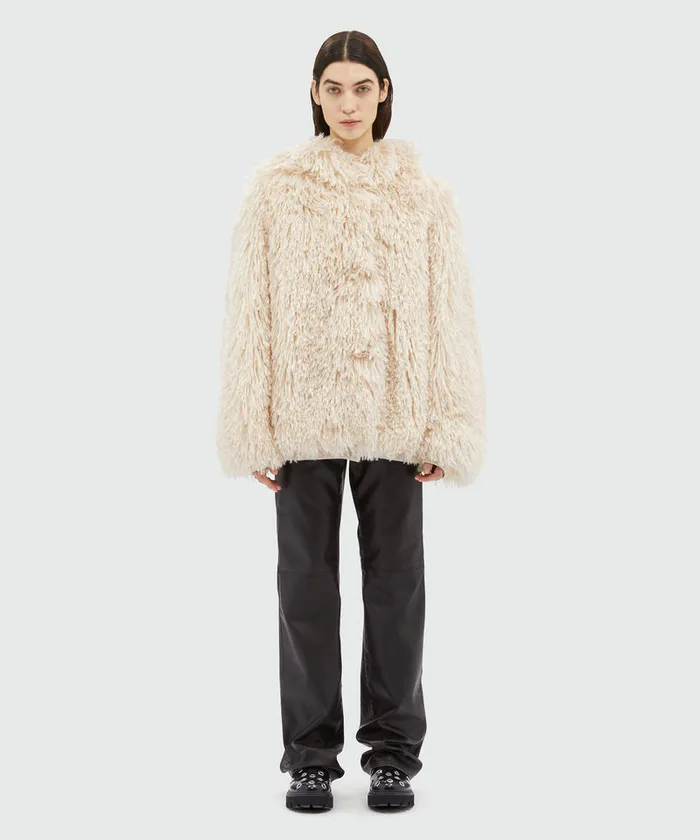 Hooded FauxFur Jacket Women MSGM Jackets And Coats