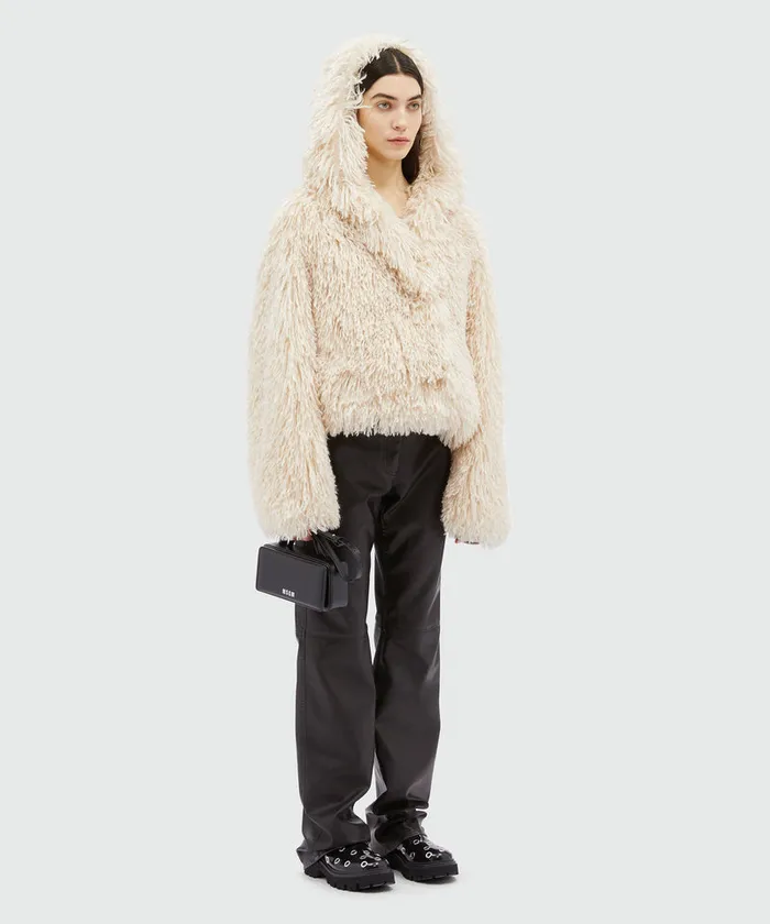 Hooded FauxFur Jacket Women MSGM Jackets And Coats