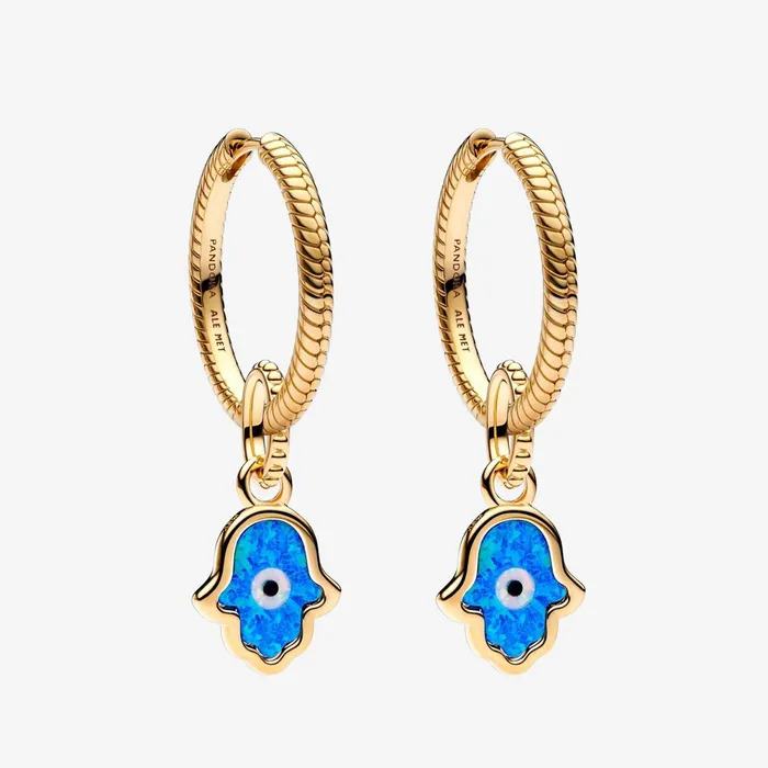 Hoop Earrings Women Pandora Hamsa Hand Moments Hoop Earrings
