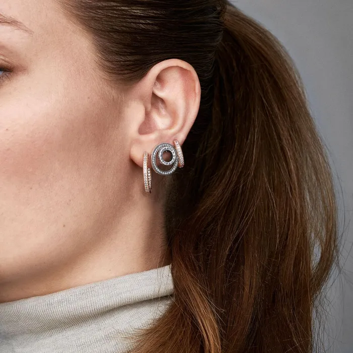Hoop Earrings Women Pandora Pav Heart Hoop Earrings Rose Gold Plated