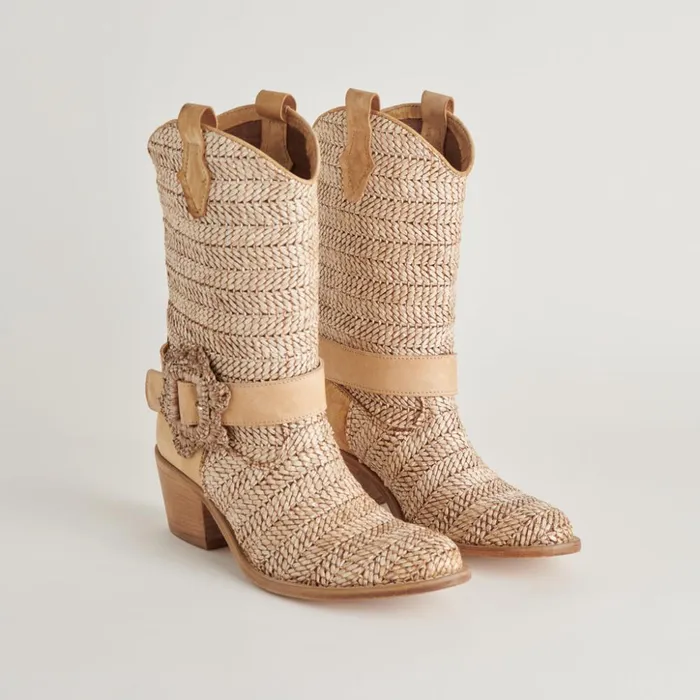 Hoss Boots Brown Multi Raffia Women Dolce Vita Boots and Booties