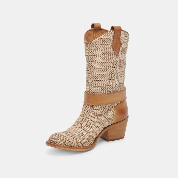 Hoss Boots Brown Multi Raffia Women Dolce Vita Boots and Booties