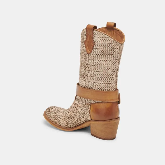 Hoss Boots Brown Multi Raffia Women Dolce Vita Boots and Booties