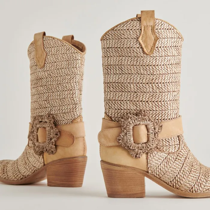 Hoss Boots Brown Multi Raffia Women Dolce Vita Boots and Booties
