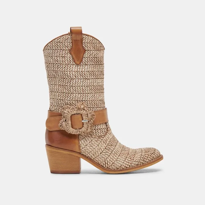 Hoss Boots Brown Multi Raffia Women Dolce Vita Boots and Booties