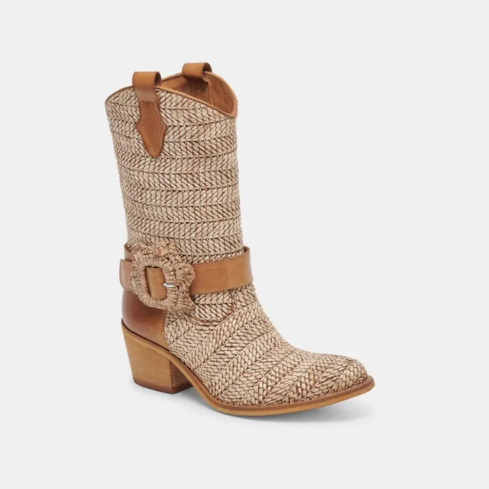 Hoss Boots Brown Multi Raffia Women Dolce Vita Boots and Booties
