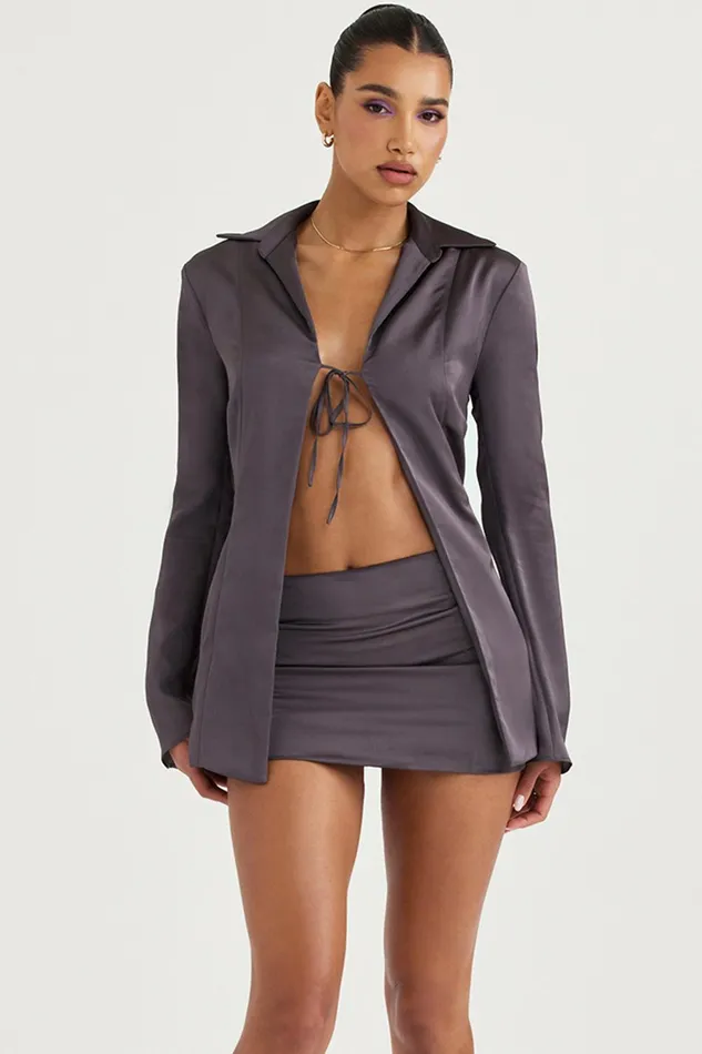 House Of CB AilsaShadow Tie Front Top 8211 SALE Shadow Women Tops