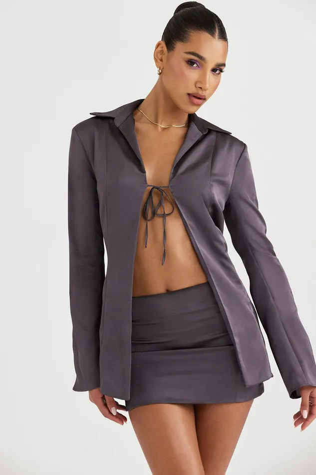 House Of CB AilsaShadow Tie Front Top 8211 SALE Shadow Women Tops