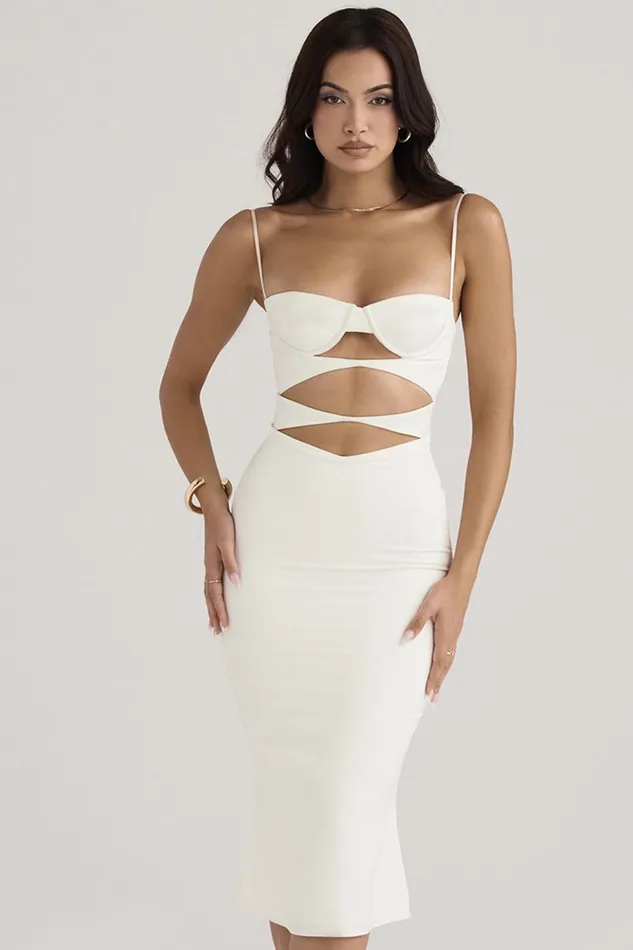 House Of CB AmaliaIvory Satin Cutout Corset Dress 8211 SALE Ivory Women Bodycon Dresses House Of CB AmaliaIvory Satin Cutout Corset Dress 8211 SALE Ivory Women Bodycon Dresses