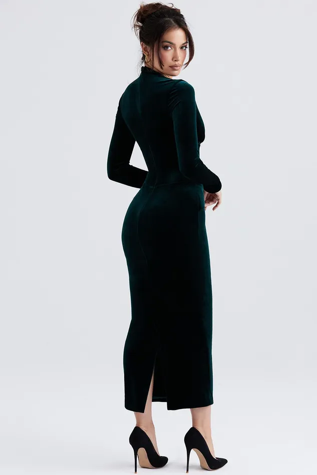 House Of CB ArabellaForest Velvet Corset Dress 8211 SALE Forest Women Corset Dresses