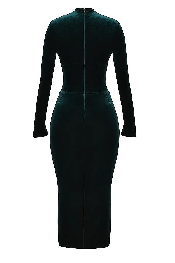 House Of CB ArabellaForest Velvet Corset Dress 8211 SALE Forest Women Corset Dresses