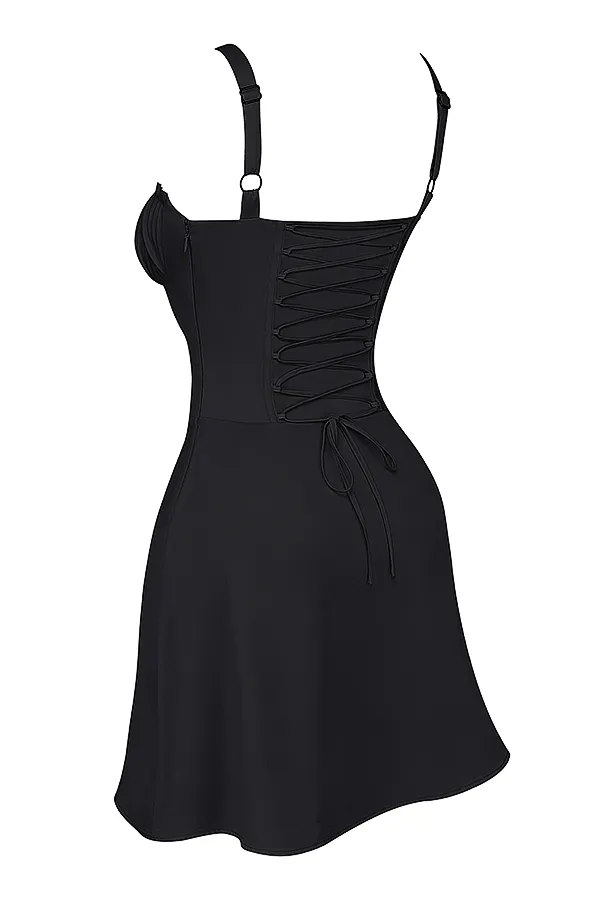 House Of CB CarlottaBlack Corset Mini Dress Black Women Corset Dresses