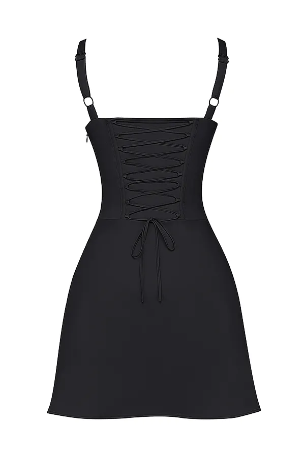 House Of CB CarlottaBlack Corset Mini Dress Black Women Corset Dresses