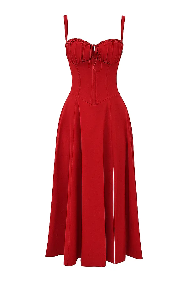 House Of CB CarmenRed Rose Bustier Sundress Red Women Corset Dresses