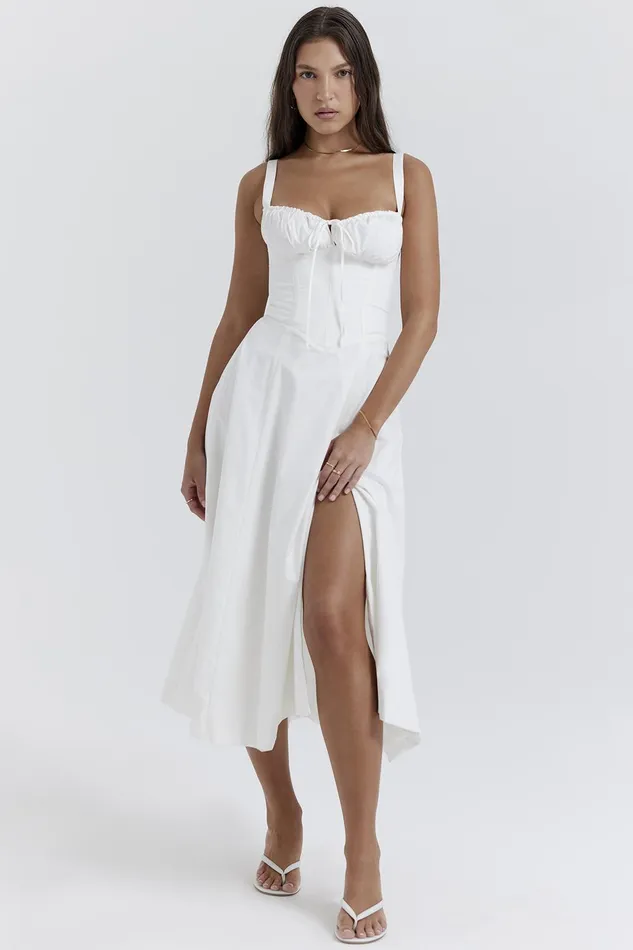 House Of CB CarmenWhite Bustier Sundress White Women Corset Dresses