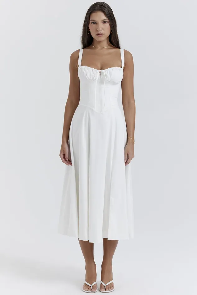 House Of CB CarmenWhite Bustier Sundress White Women Corset Dresses