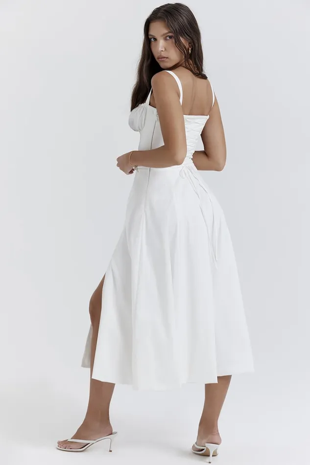 House Of CB CarmenWhite Bustier Sundress White Women Corset Dresses