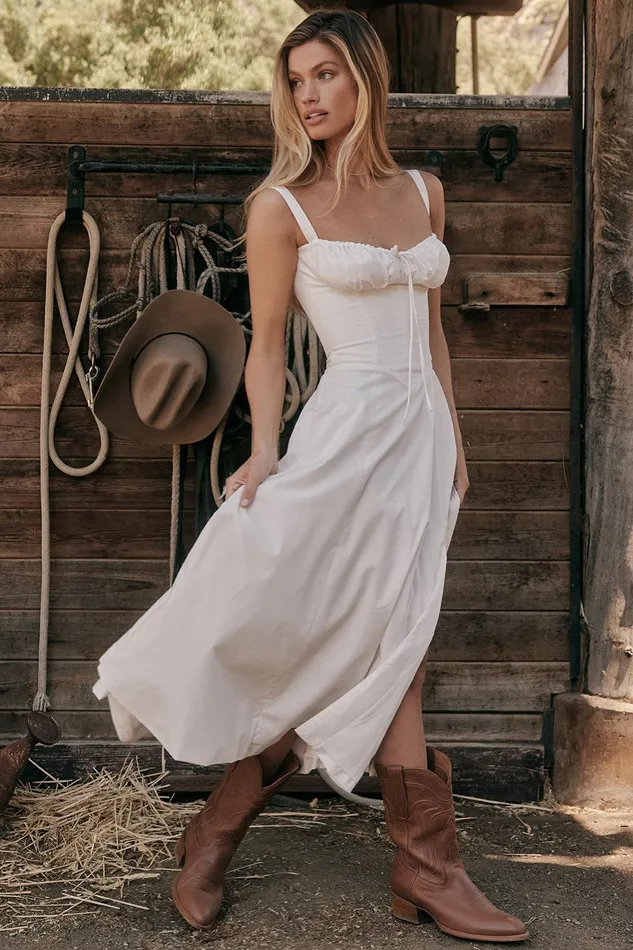 House Of CB CarmenWhite Bustier Sundress White Women Corset Dresses