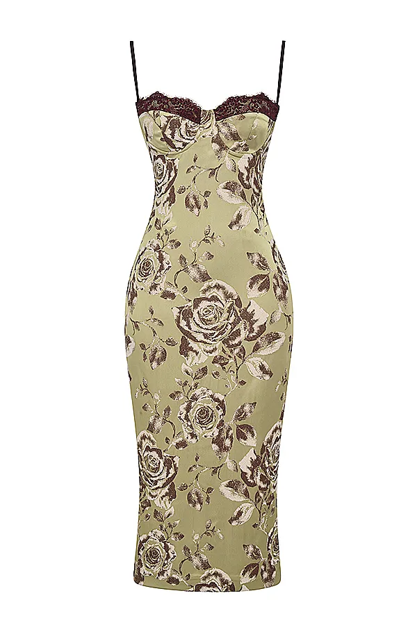 House Of CB CassiaFloral Print Midi Dress 8211 SALE Floral Women Bodycon Dresses