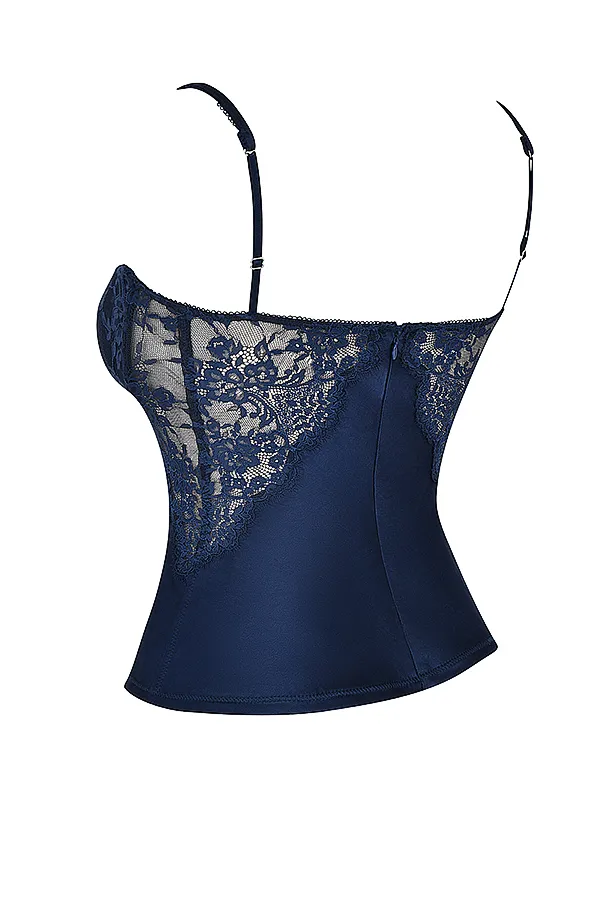 House Of CB CecilieNavy Satin and Lace Cami Top 8211 SALE Navy Women Tops