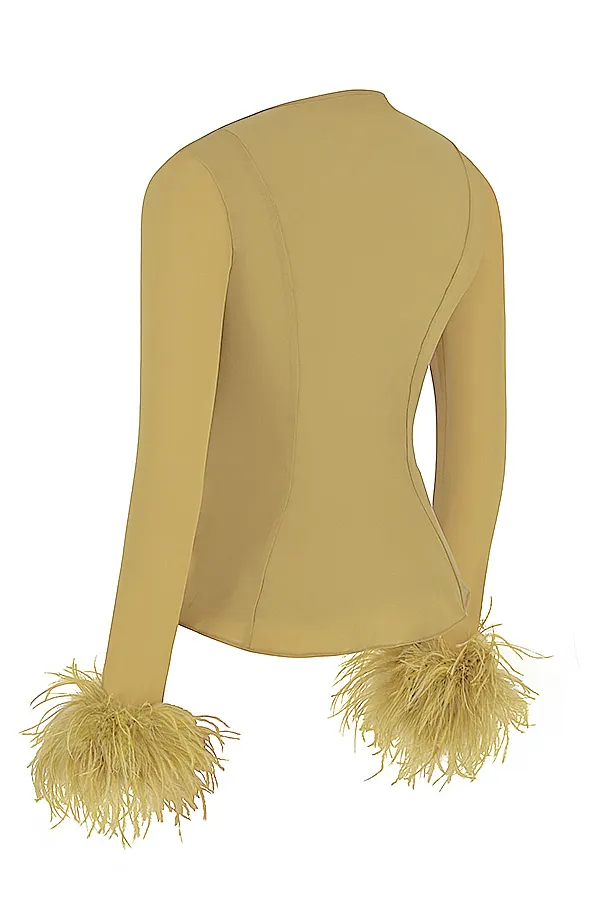 House Of CB ClaudiaOlive Trimmed Top 8211 SALE Olive Women Tops