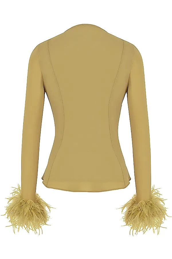 House Of CB ClaudiaOlive Trimmed Top 8211 SALE Olive Women Tops