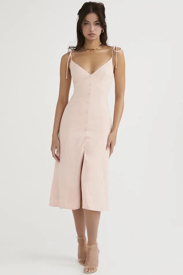 House Of CB CorneliaBlush Midi Sun Dress 8211 SALE Blush Women Midi Dresses