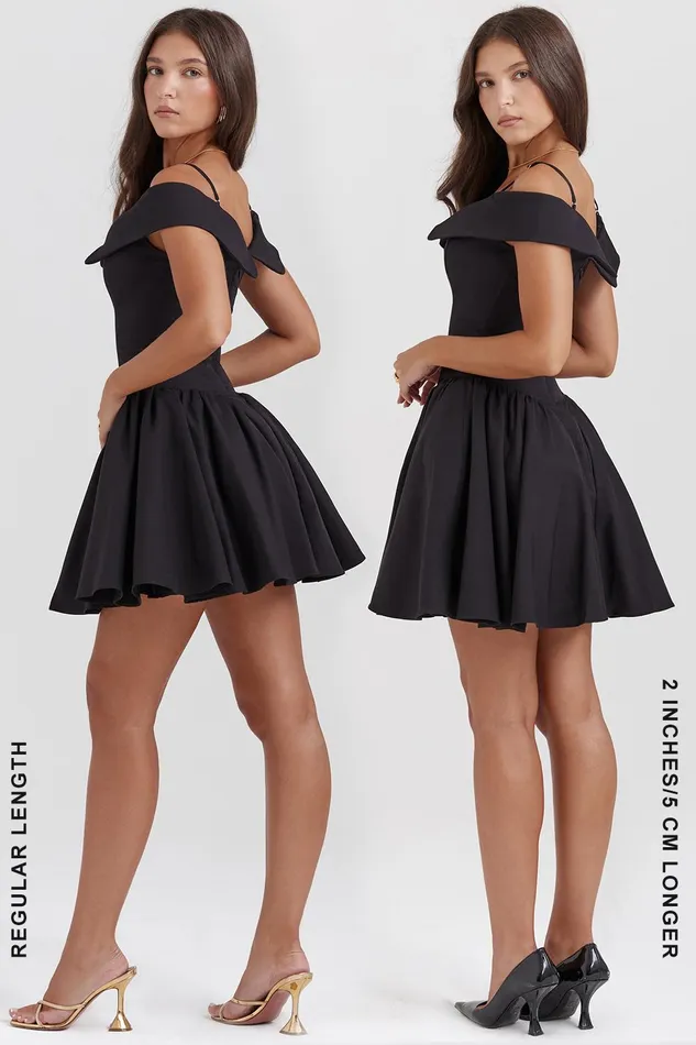 House Of CB ElidaBlack Off Shoulder Mini Dress Black Women Corset Dresses